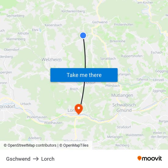 Gschwend to Lorch map