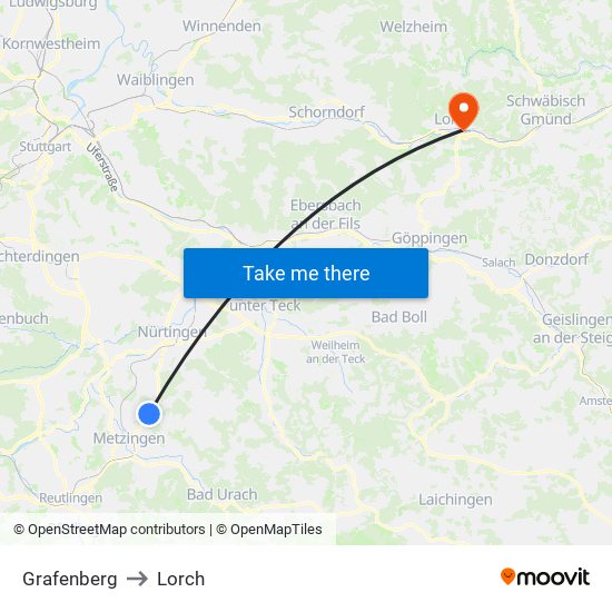 Grafenberg to Lorch map