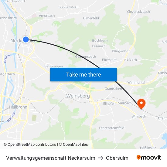 Verwaltungsgemeinschaft Neckarsulm to Obersulm map