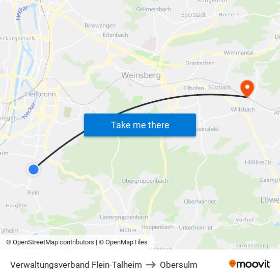 Verwaltungsverband Flein-Talheim to Obersulm map