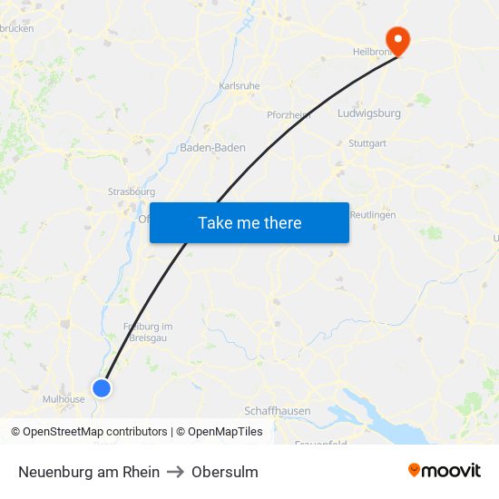 Neuenburg am Rhein to Obersulm map