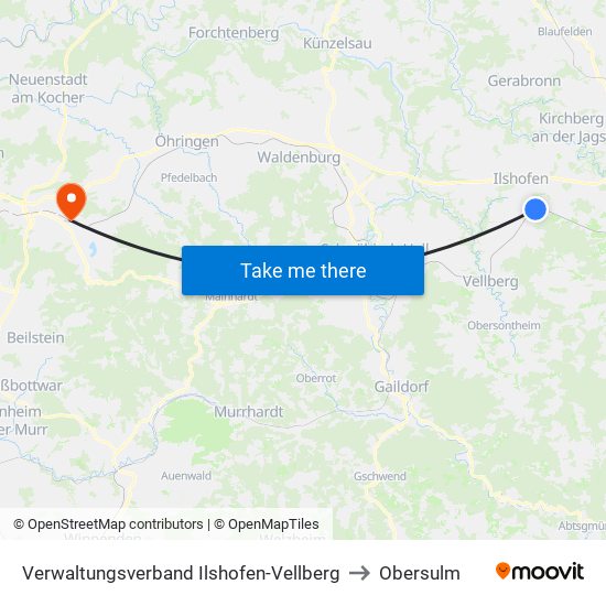 Verwaltungsverband Ilshofen-Vellberg to Obersulm map