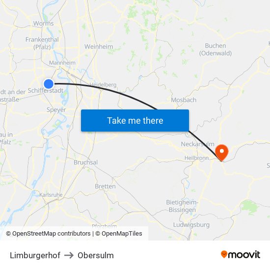 Limburgerhof to Obersulm map