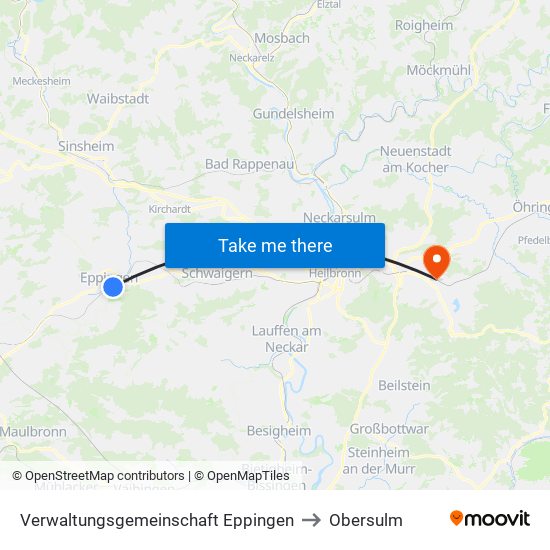 Verwaltungsgemeinschaft Eppingen to Obersulm map