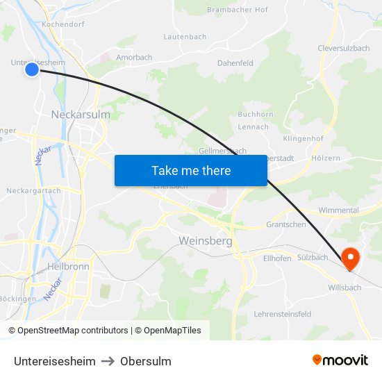 Untereisesheim to Obersulm map