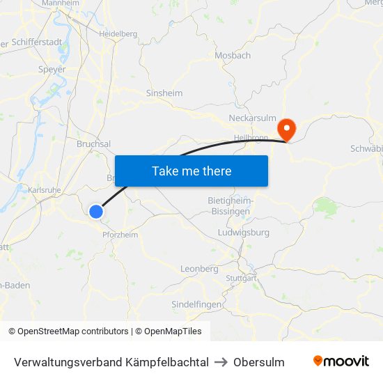 Verwaltungsverband Kämpfelbachtal to Obersulm map