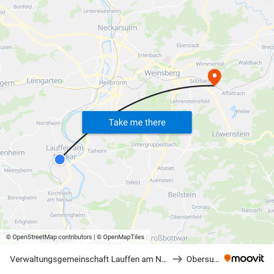 Verwaltungsgemeinschaft Lauffen am Neckar to Obersulm map