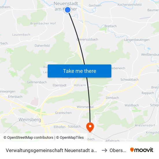 Verwaltungsgemeinschaft Neuenstadt am Kocher to Obersulm map