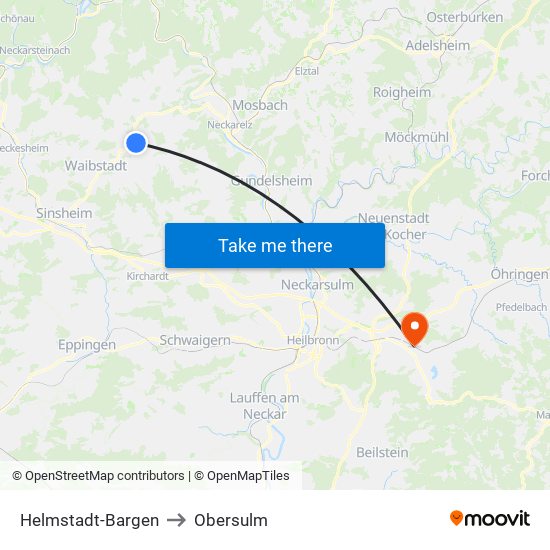 Helmstadt-Bargen to Obersulm map