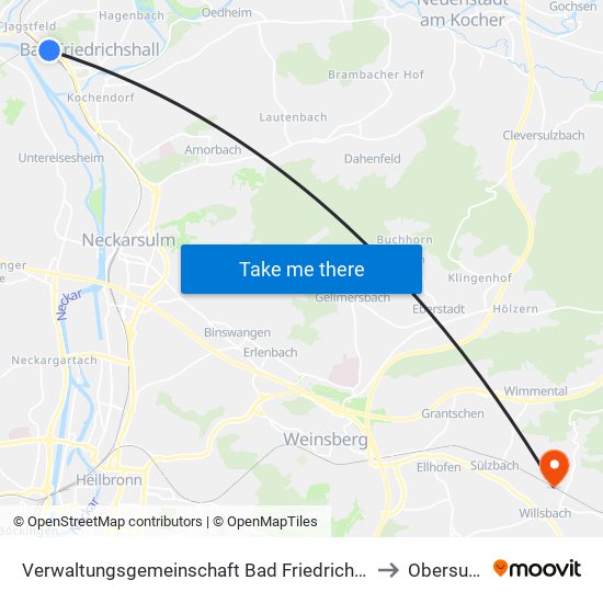 Verwaltungsgemeinschaft Bad Friedrichshall to Obersulm map