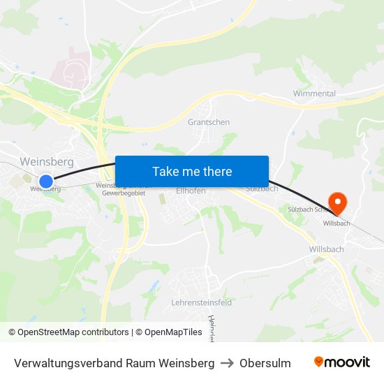 Verwaltungsverband Raum Weinsberg to Obersulm map