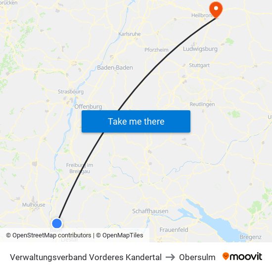 Verwaltungsverband Vorderes Kandertal to Obersulm map