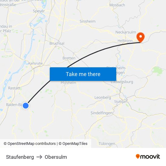 Staufenberg to Obersulm map