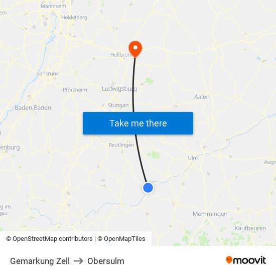 Gemarkung Zell to Obersulm map