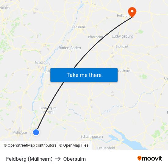 Feldberg (Müllheim) to Obersulm map