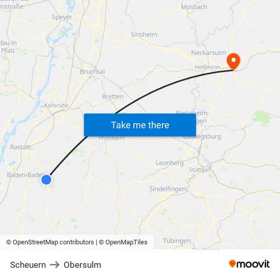 Scheuern to Obersulm map