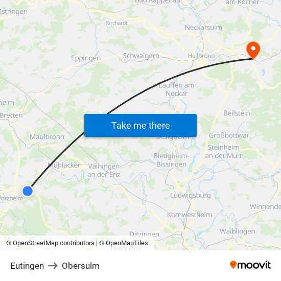 Eutingen to Obersulm map