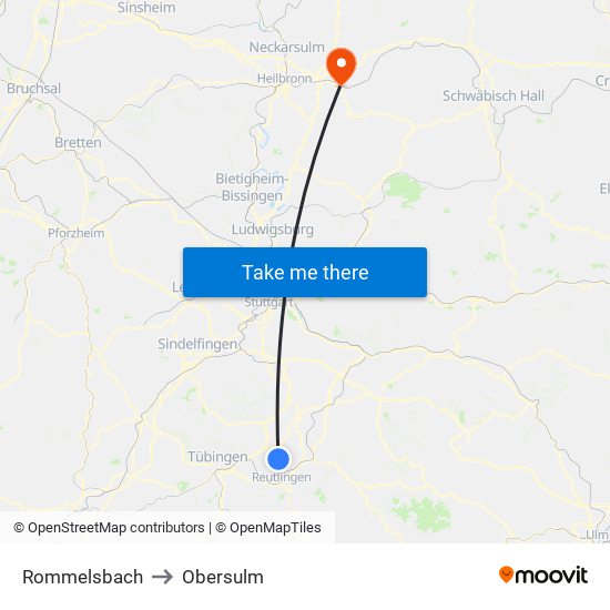 Rommelsbach to Obersulm map