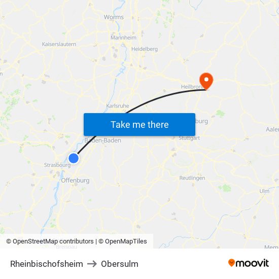 Rheinbischofsheim to Obersulm map