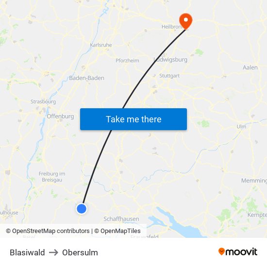 Blasiwald to Obersulm map