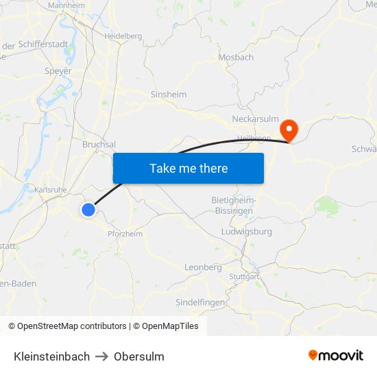 Kleinsteinbach to Obersulm map