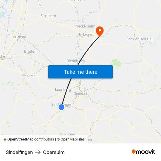 Sindelfingen to Obersulm map