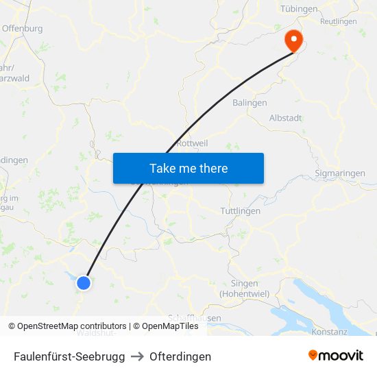 Faulenfürst-Seebrugg to Ofterdingen map