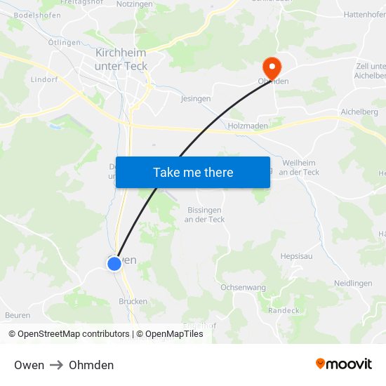 Owen to Ohmden map