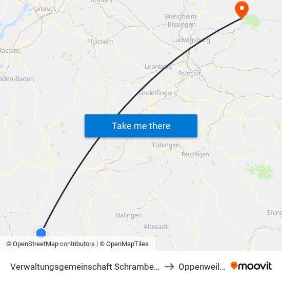 Verwaltungsgemeinschaft Schramberg to Oppenweiler map