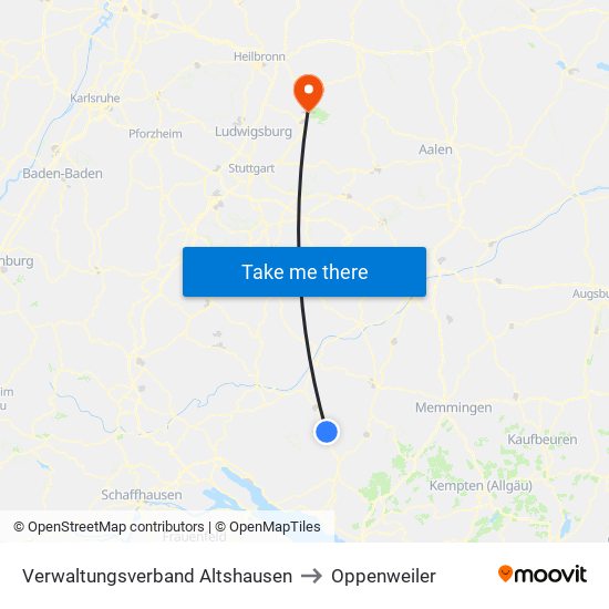 Verwaltungsverband Altshausen to Oppenweiler map