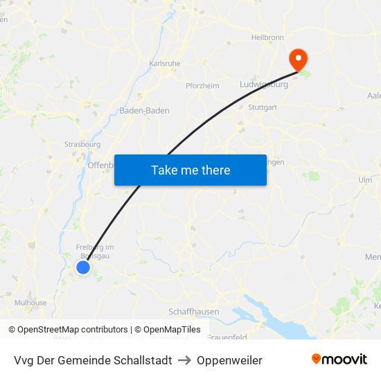 Vvg Der Gemeinde Schallstadt to Oppenweiler map