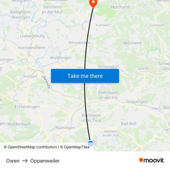 Owen to Oppenweiler map