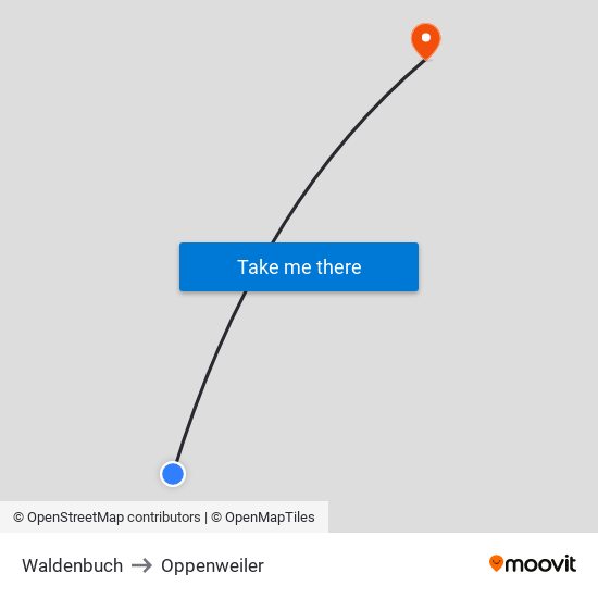 Waldenbuch to Oppenweiler map