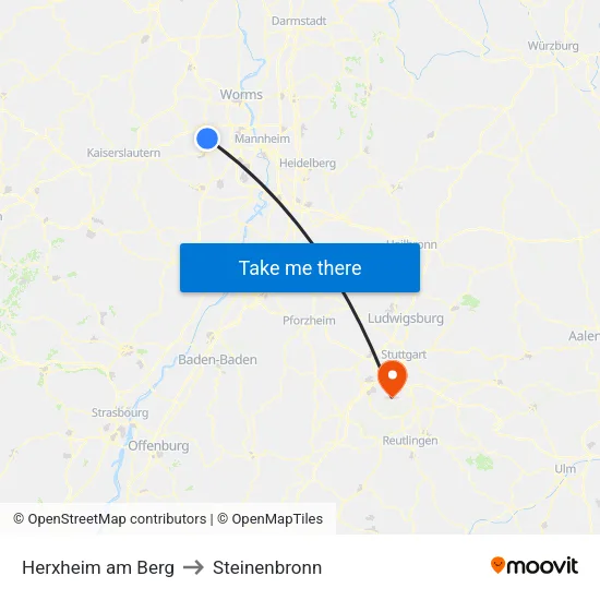 Herxheim am Berg to Steinenbronn map