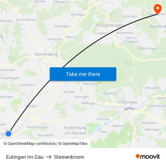 Eutingen Im Gäu to Steinenbronn map