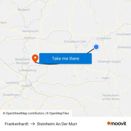 Frankenhardt to Steinheim An Der Murr map