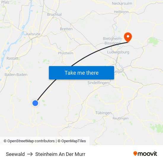 Seewald to Steinheim An Der Murr map
