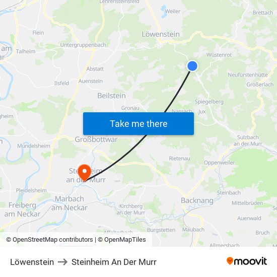 Löwenstein to Steinheim An Der Murr map