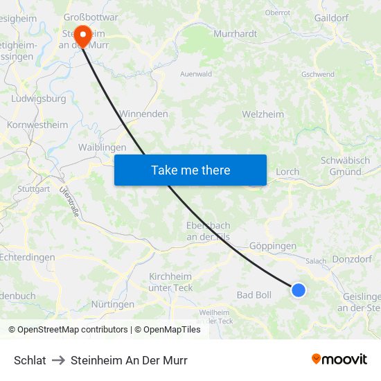 Schlat to Steinheim An Der Murr map