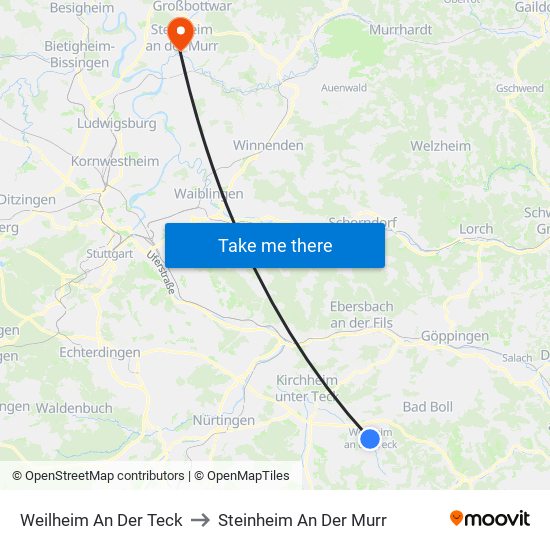 Weilheim An Der Teck to Steinheim An Der Murr map