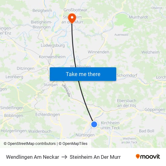 Wendlingen Am Neckar to Steinheim An Der Murr map