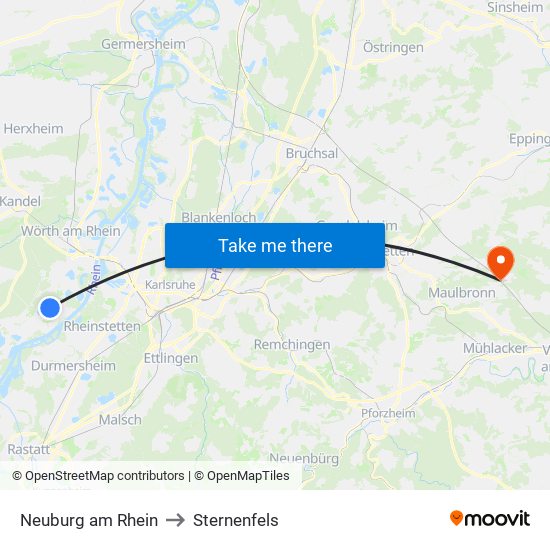 Neuburg am Rhein to Sternenfels map
