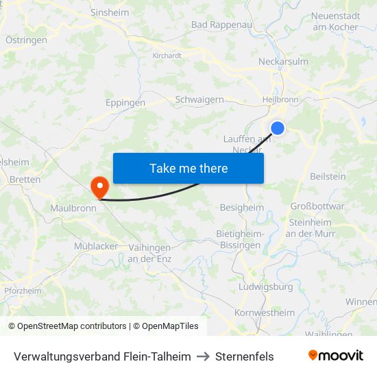 Verwaltungsverband Flein-Talheim to Sternenfels map