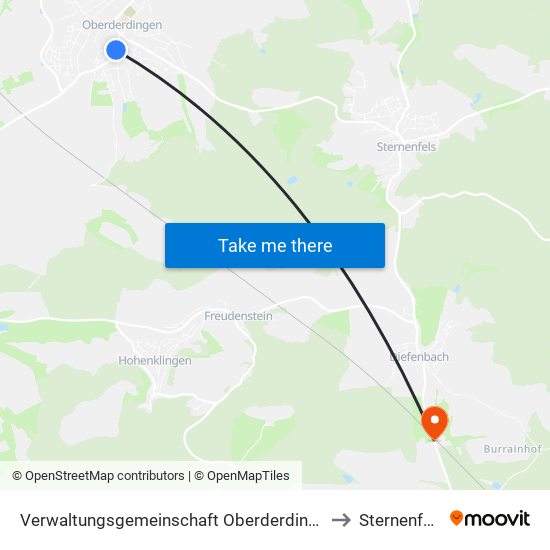 Verwaltungsgemeinschaft Oberderdingen to Sternenfels map