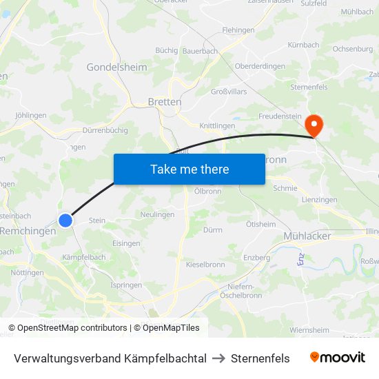 Verwaltungsverband Kämpfelbachtal to Sternenfels map