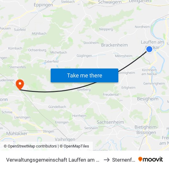 Verwaltungsgemeinschaft Lauffen am Neckar to Sternenfels map