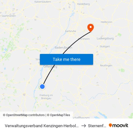 Verwaltungsverband Kenzingen-Herbolzheim to Sternenfels map
