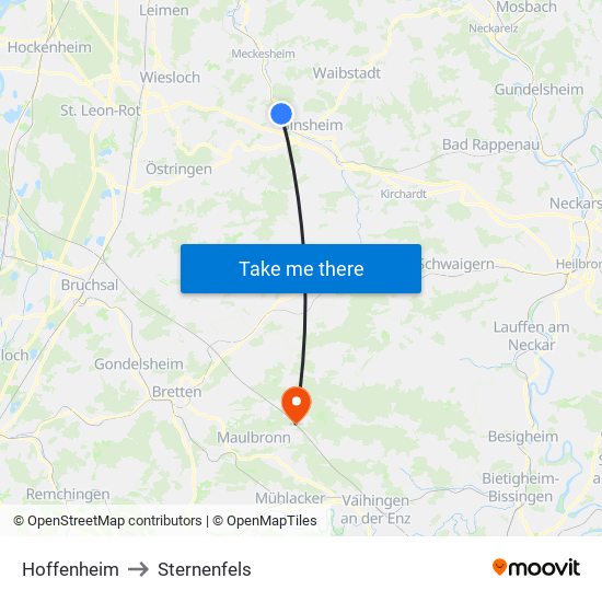 Hoffenheim to Sternenfels map
