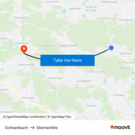 Ochsenbach to Sternenfels map