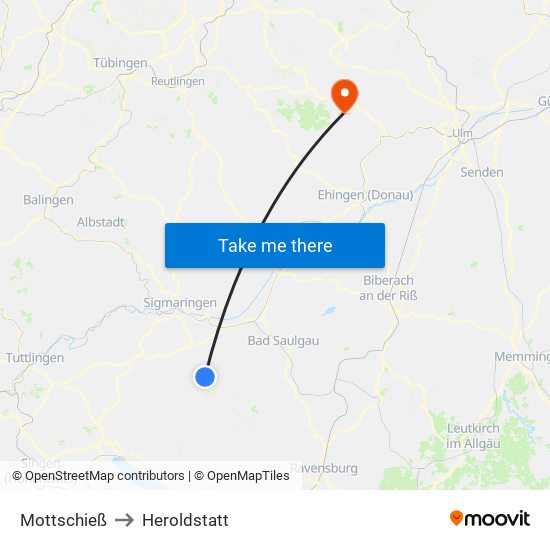 Mottschieß to Heroldstatt map